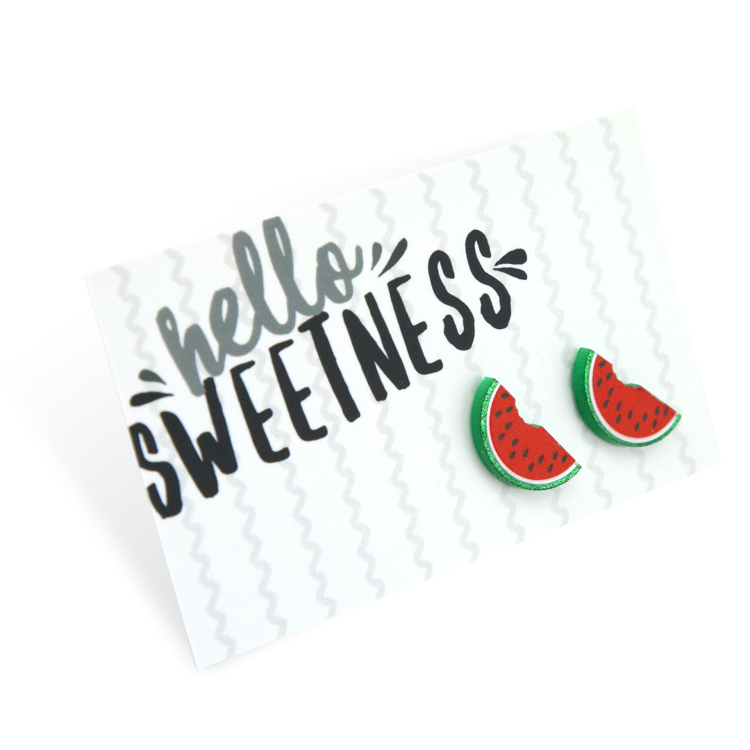 Acrylic Glitter Watermelon Studs - Hello Sweetness - Green Glitter Fea ...